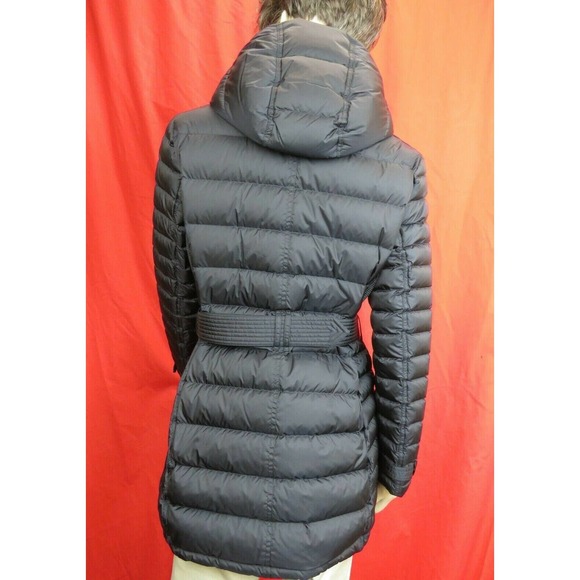 $1150 BURBERRY HARROWDEN BLUE HOODED BELTED QUILTED DOWN PARKA COAT JACKET L - Picture 5 of 12